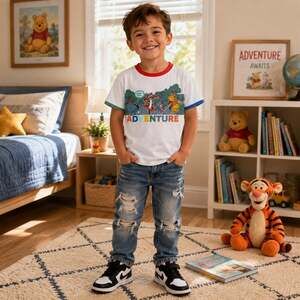 Disney Winnie the Pooh Adventure Graphic Ringer T-Shirt Size 5T